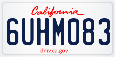 CA license plate 6UHM083
