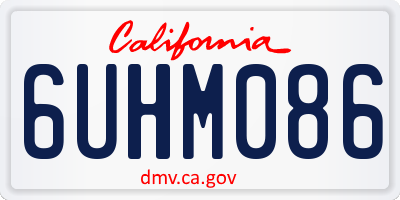 CA license plate 6UHM086