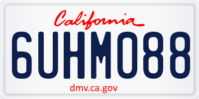 CA license plate 6UHM088