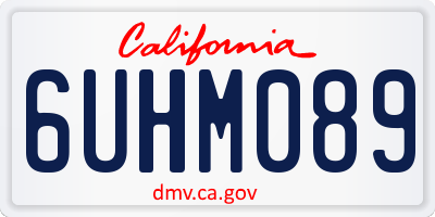 CA license plate 6UHM089