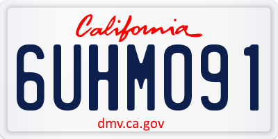 CA license plate 6UHM091