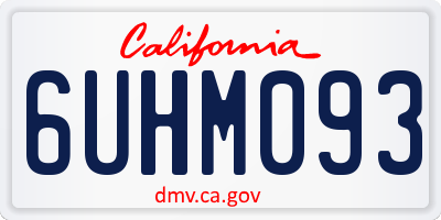 CA license plate 6UHM093