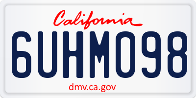 CA license plate 6UHM098