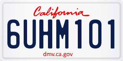 CA license plate 6UHM101