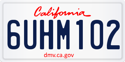 CA license plate 6UHM102
