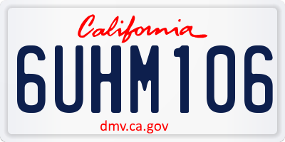 CA license plate 6UHM106