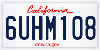 CA license plate 6UHM108