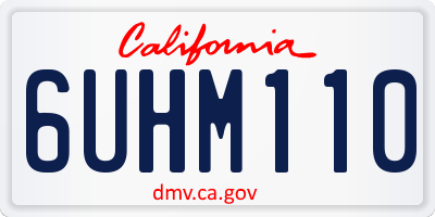 CA license plate 6UHM110