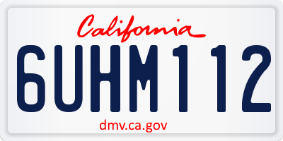 CA license plate 6UHM112