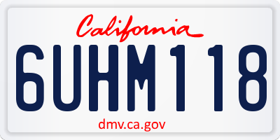 CA license plate 6UHM118