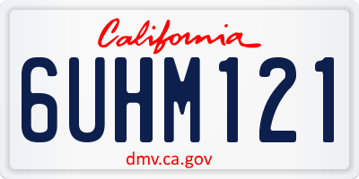 CA license plate 6UHM121