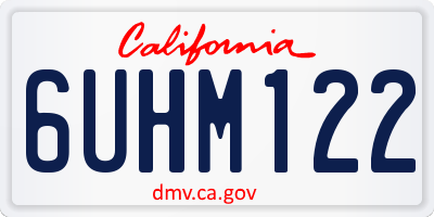 CA license plate 6UHM122