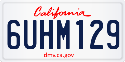 CA license plate 6UHM129