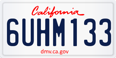 CA license plate 6UHM133