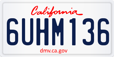 CA license plate 6UHM136