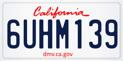 CA license plate 6UHM139