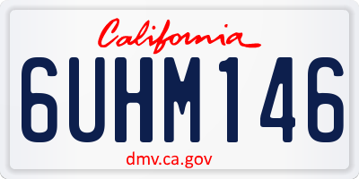 CA license plate 6UHM146