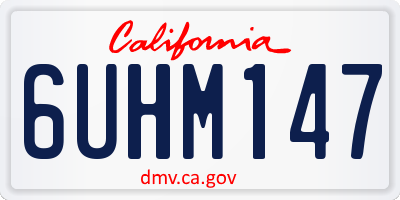 CA license plate 6UHM147
