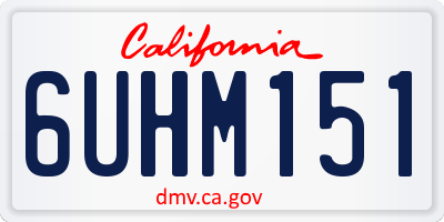 CA license plate 6UHM151