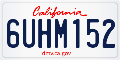CA license plate 6UHM152