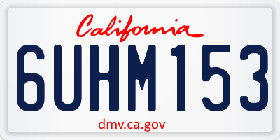 CA license plate 6UHM153