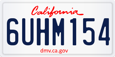 CA license plate 6UHM154