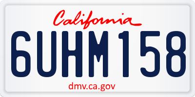 CA license plate 6UHM158