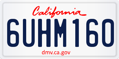 CA license plate 6UHM160