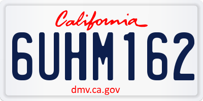 CA license plate 6UHM162