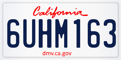 CA license plate 6UHM163