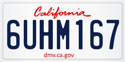 CA license plate 6UHM167