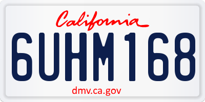 CA license plate 6UHM168