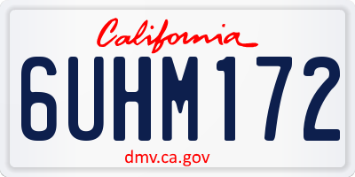 CA license plate 6UHM172