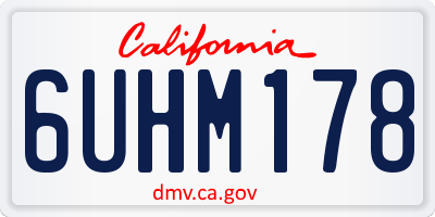 CA license plate 6UHM178