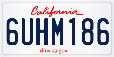 CA license plate 6UHM186