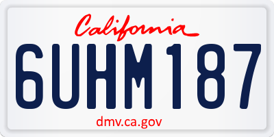 CA license plate 6UHM187