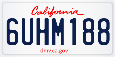 CA license plate 6UHM188