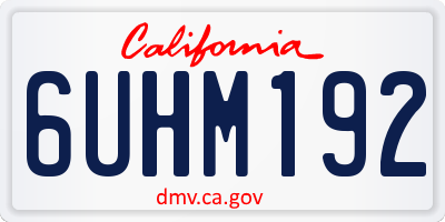 CA license plate 6UHM192