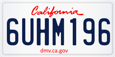 CA license plate 6UHM196