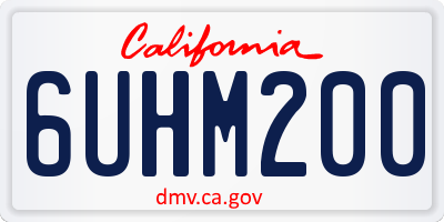 CA license plate 6UHM200