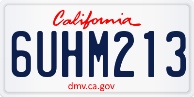 CA license plate 6UHM213
