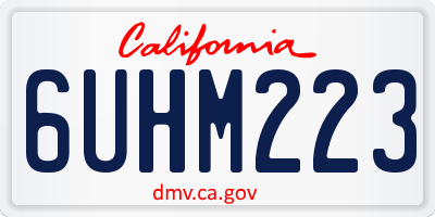 CA license plate 6UHM223
