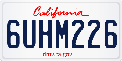 CA license plate 6UHM226