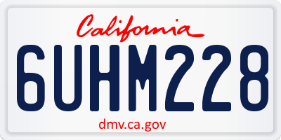 CA license plate 6UHM228