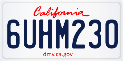 CA license plate 6UHM230
