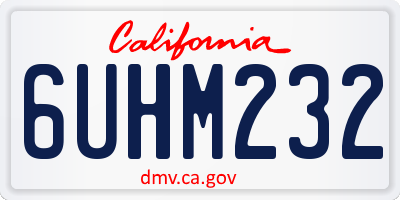 CA license plate 6UHM232