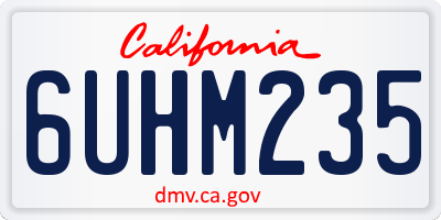 CA license plate 6UHM235