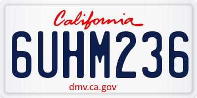 CA license plate 6UHM236