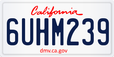 CA license plate 6UHM239
