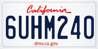 CA license plate 6UHM240